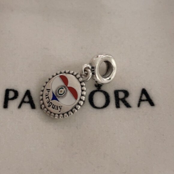 Pandora Paraguay Flag Exclusive Charm Pendant - Picture 3 of 4